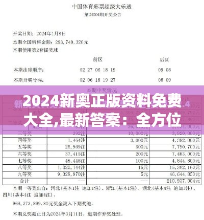2024新奥正版资料免费大全,最新答案:全方位解析备考新趋势