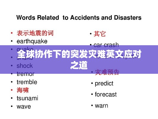 全球协作下的突发灾难英文应对之道